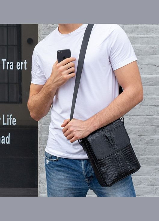 Мужская кожаная сумка на плечо под рептилию(5061) No Brand (322156715)