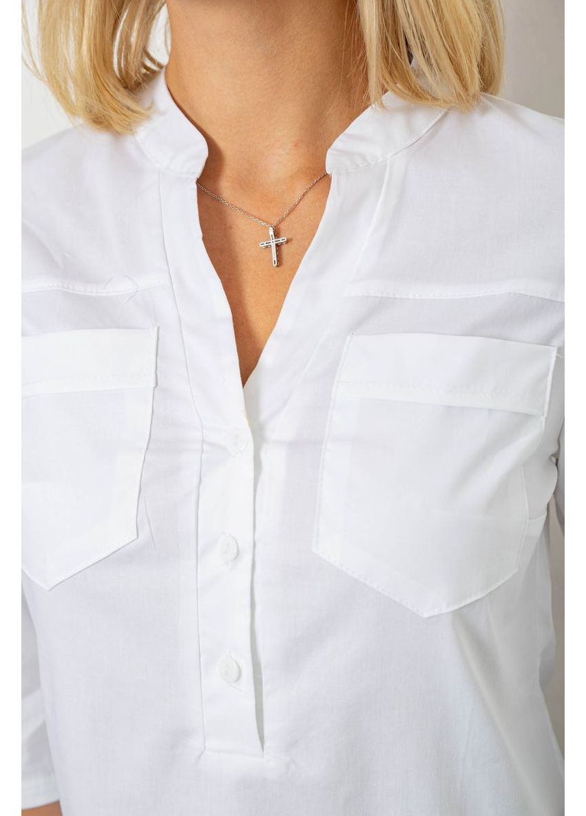 Молочна блуза однотонна, 230r96-15 Ager