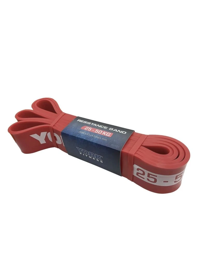 Резинка для фитнеса York 25-50кг - 2080x45x4,5 мм, красный York Fitness (301865777)