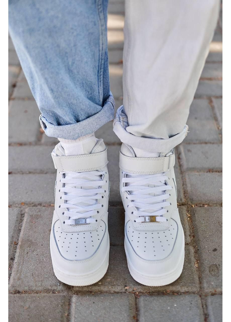 Белые зимние кроссовки мужские nike air force mid winter white найк аир форс 1 премиум No Brand