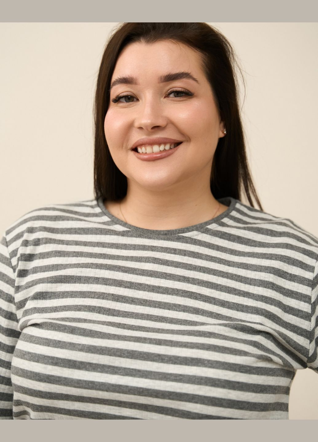 Серая всесезон пижама женская кофта+штаны серая в рубчик размер 2xl, 3xl, 4xl, 5xl кофта + брюки Nicoletta Піжама