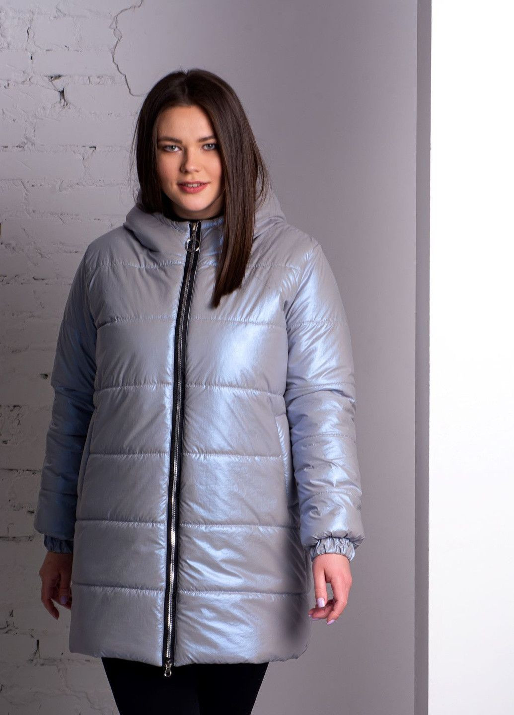 Сіра демісезонна куртка к-012 сіра перламутр SoulKiss k-012