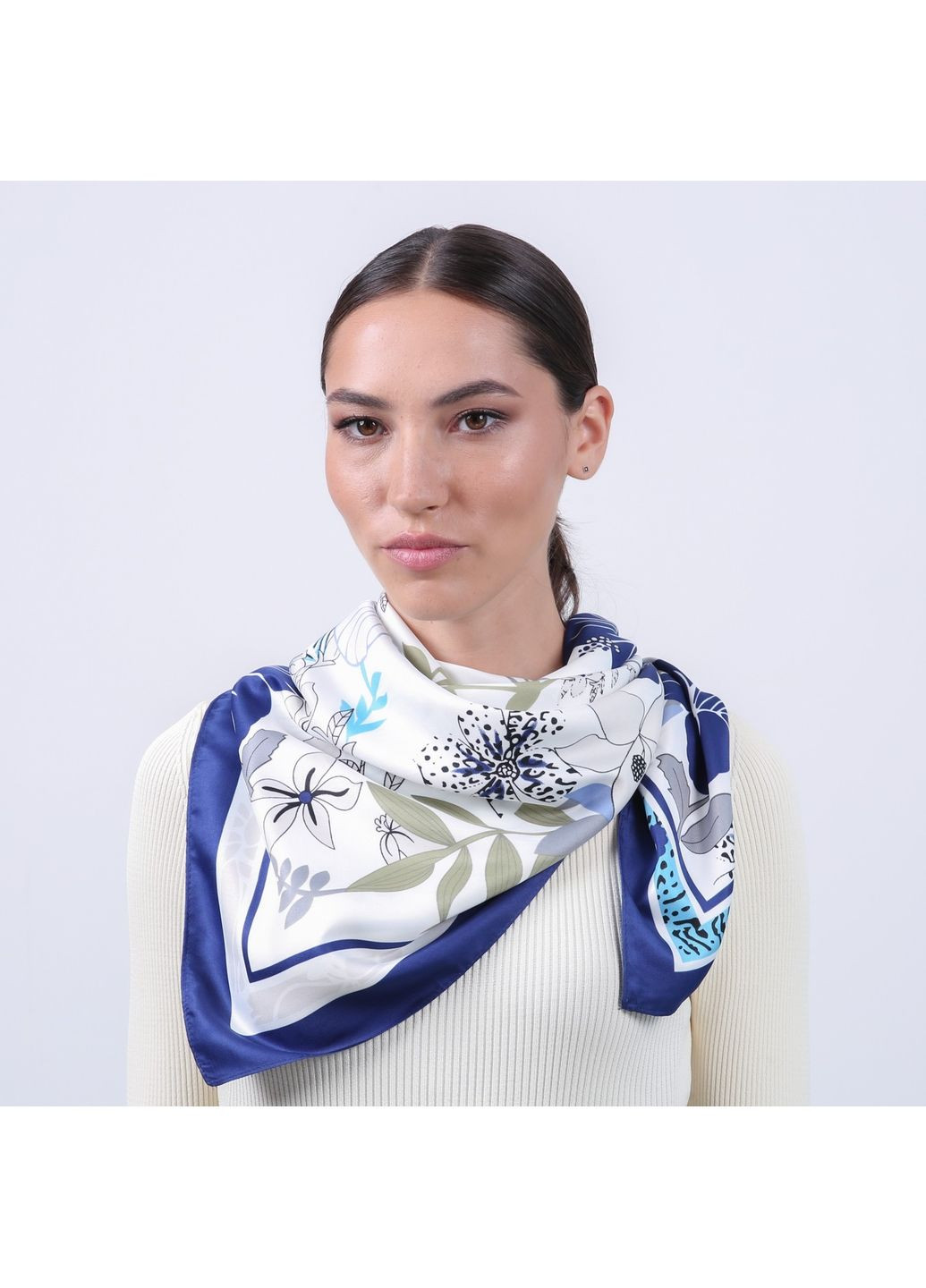 Хустка жіноча з принтом атлас різнокольорова ДЖОЙС LuckyLOOK 916-159 (360985314)