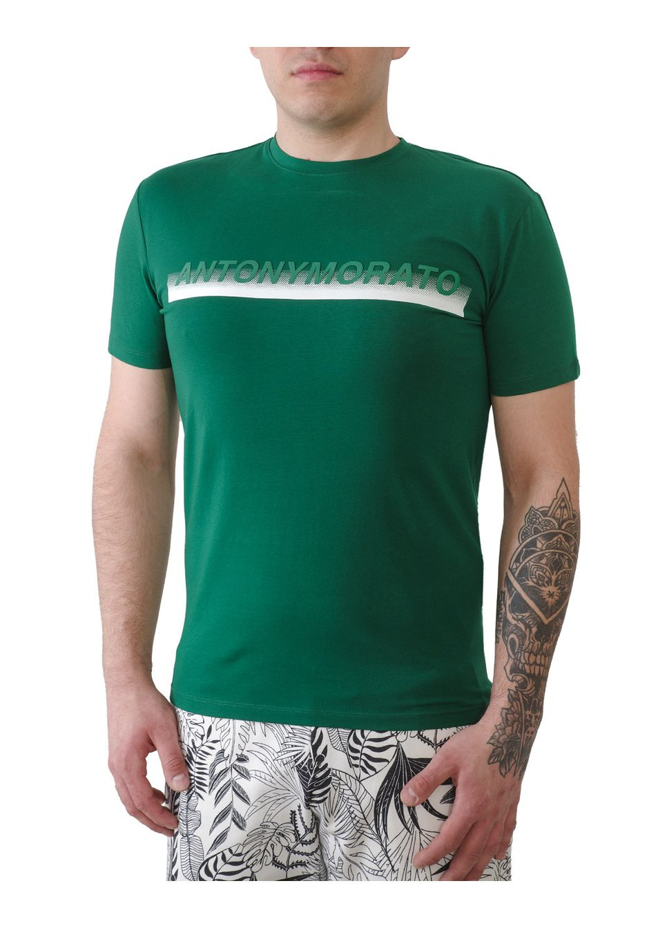 Зеленая футболка-футболка мужская для мужчин Antony Morato