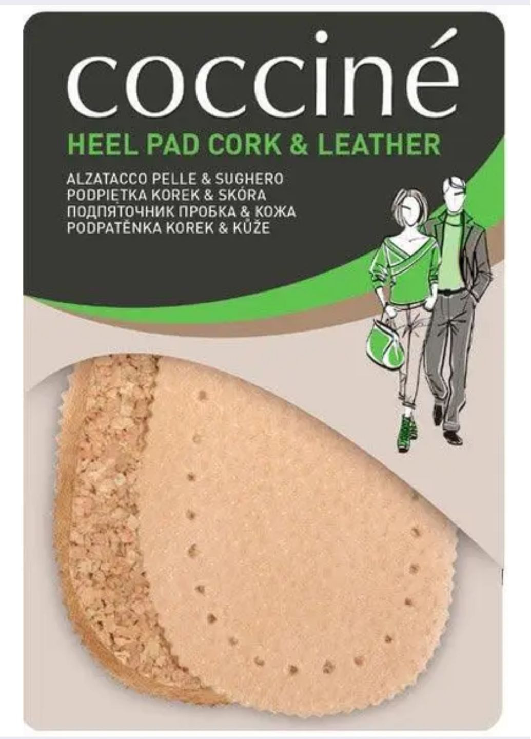 Кожаный подпятник на корке. Натуральная кожа Coccine heel pad cork — leather (282724596)
