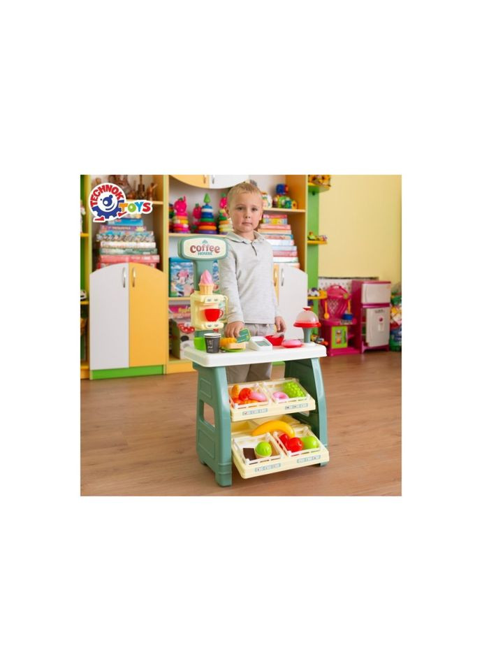 Ігровий дитячий набір "Кав'ярня" 9765TXK прилавок з полицями, іграшкові солодощі ТехноК (315023159)