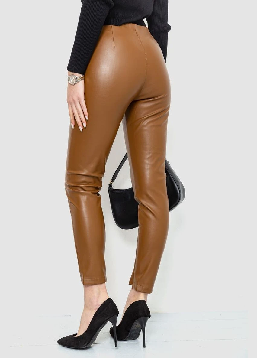 Лосины из экокожи цвет коричневый New Trend (315781715)