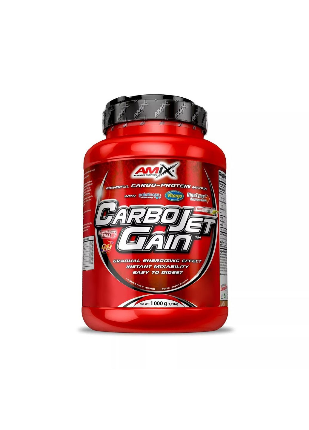 Гейнер Nutrition CarboJet Gain, 1 кг Клубника Amix Nutrition (293481691)