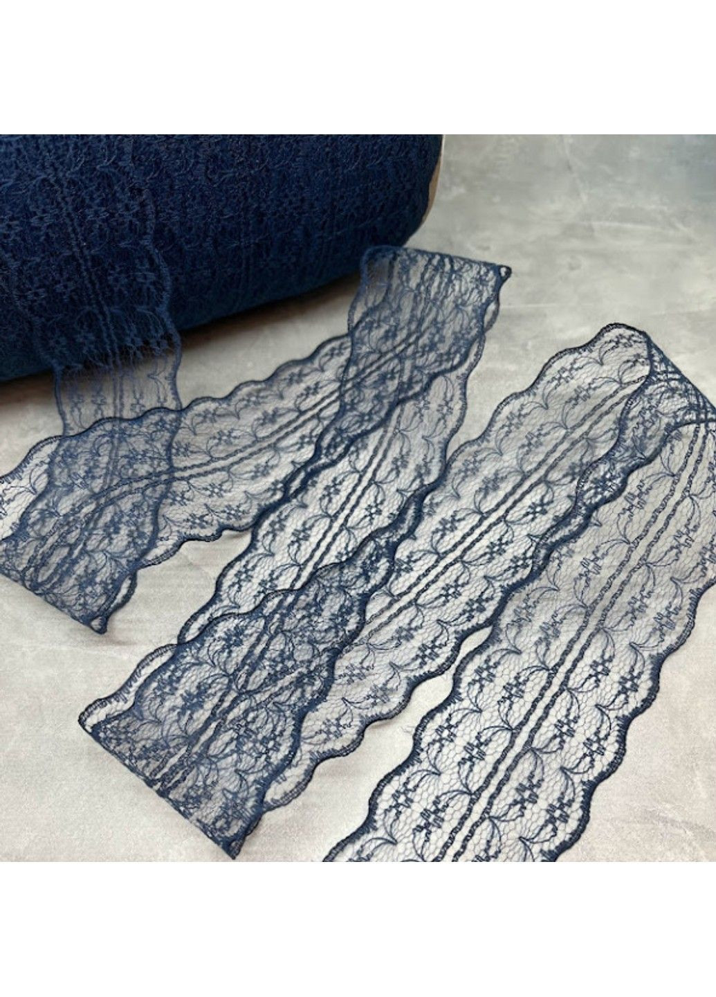 Мереживо 4 см Квіточка-колір-темно-синій, метр No Brand (315633700)