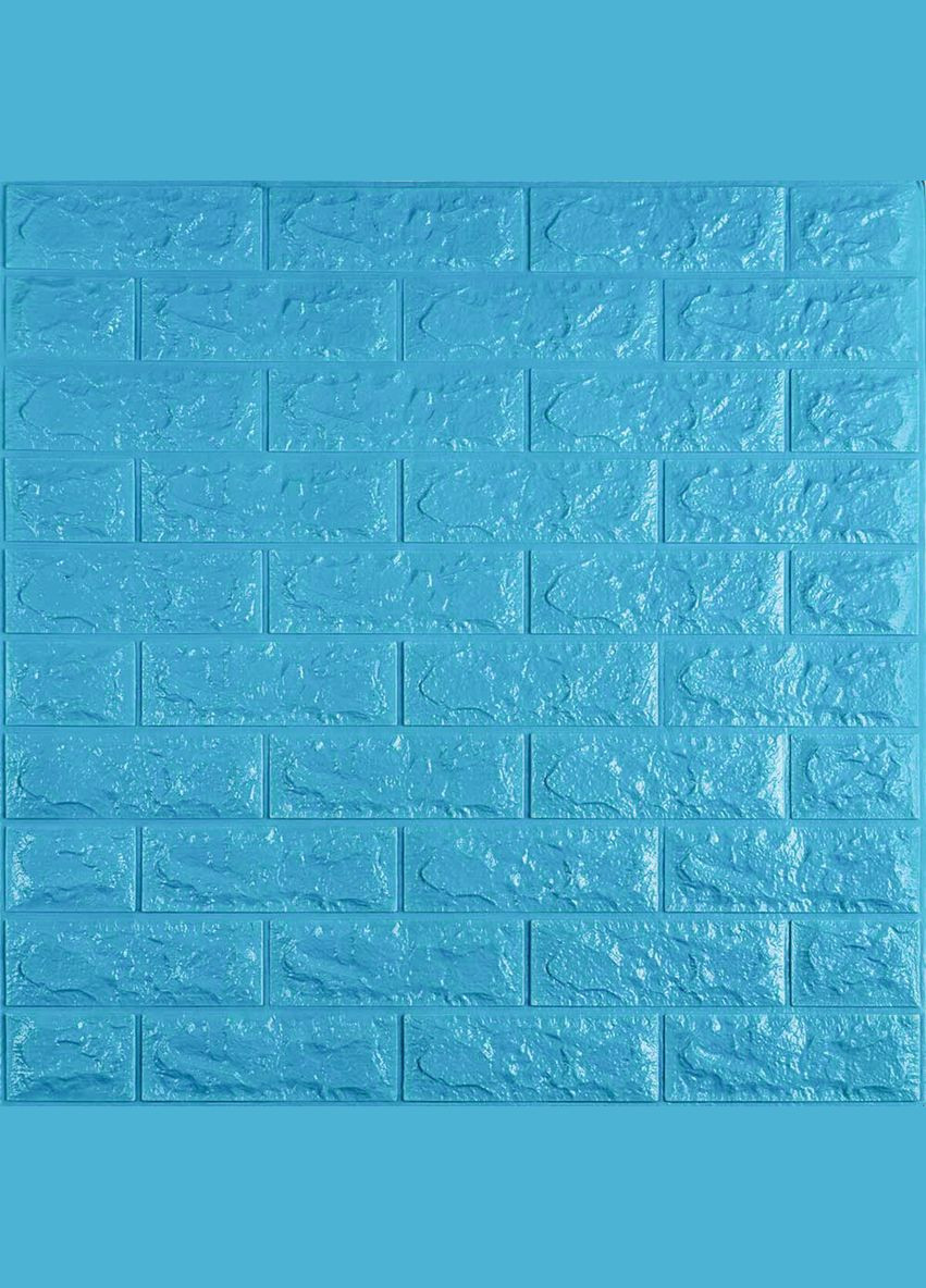 3D панель самоклеюча цегла Блакитна 700х770х7мм (0057) SW-00000658 Sticker Wall (278314791)