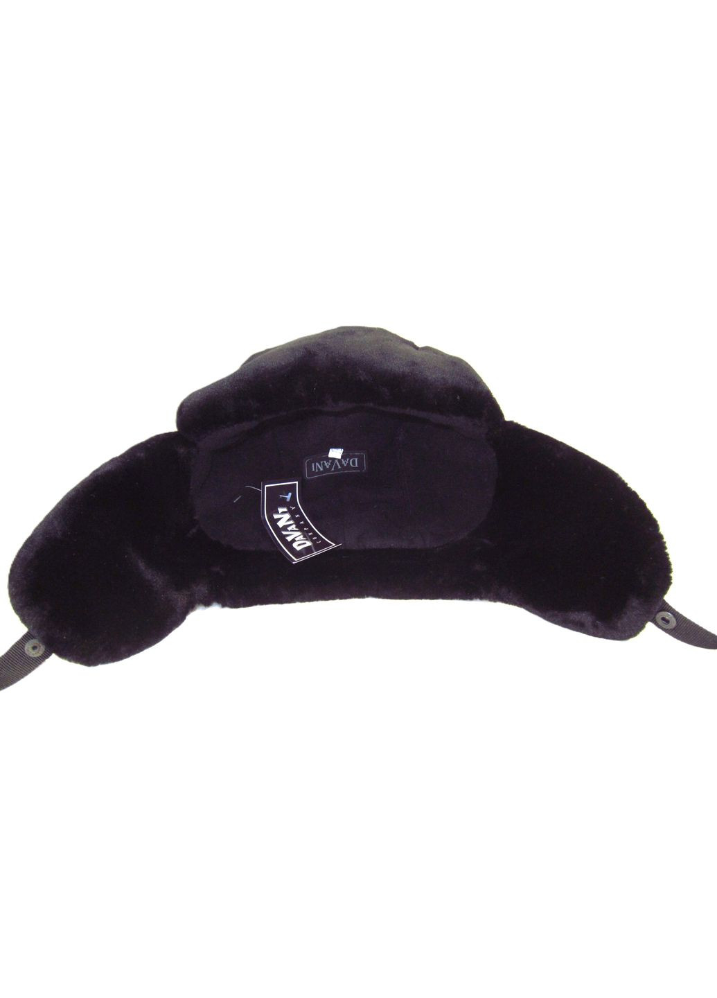 Зимняя шапка ушанка из синей плащёвой ткани с искусственным мехом DAVANI 55006 No Brand шапка вушанка (315630575)