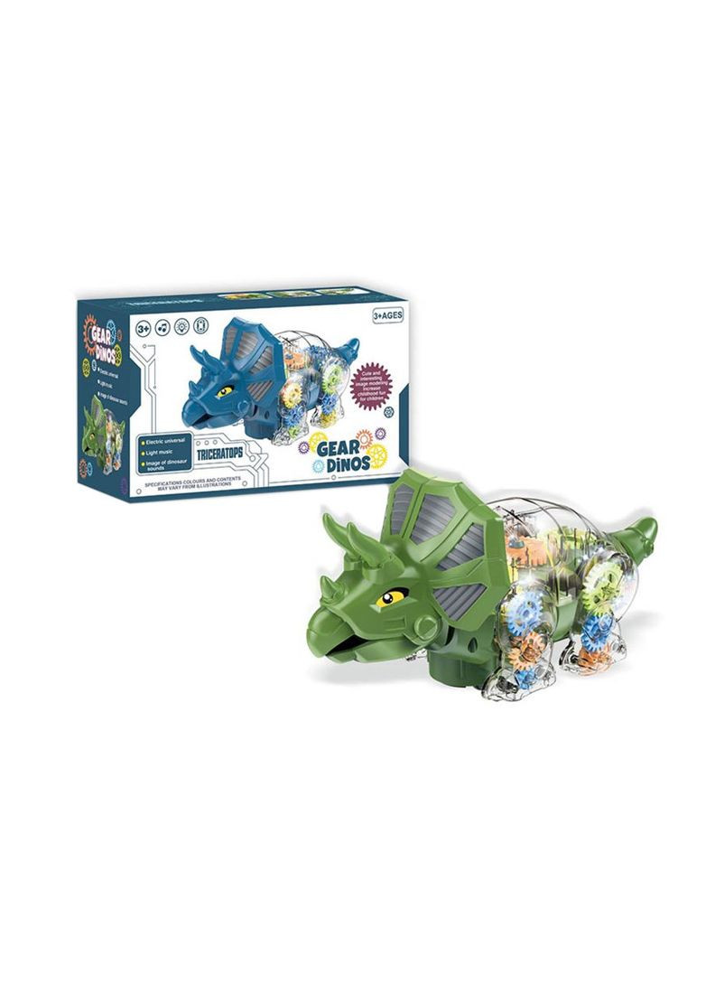 Динозавр музыкальный, QF05-3, прозрачный корпус, со светом и звуком. No Brand (362433867)
