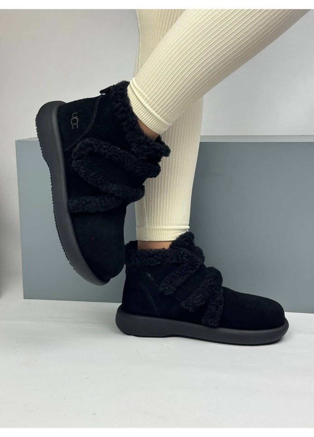 584 Черевики Зимові чорні замшеві Hengji (372384808)