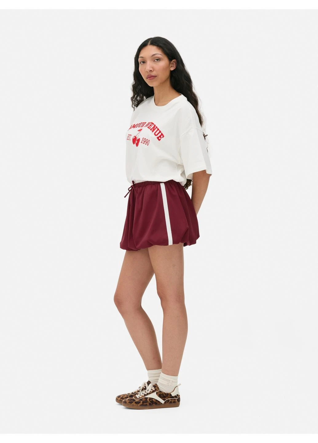 Спідниця літо,бордовий-білий, Primark (395005303)