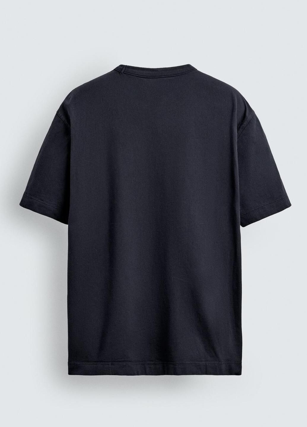 Темно-синяя футболка Zara