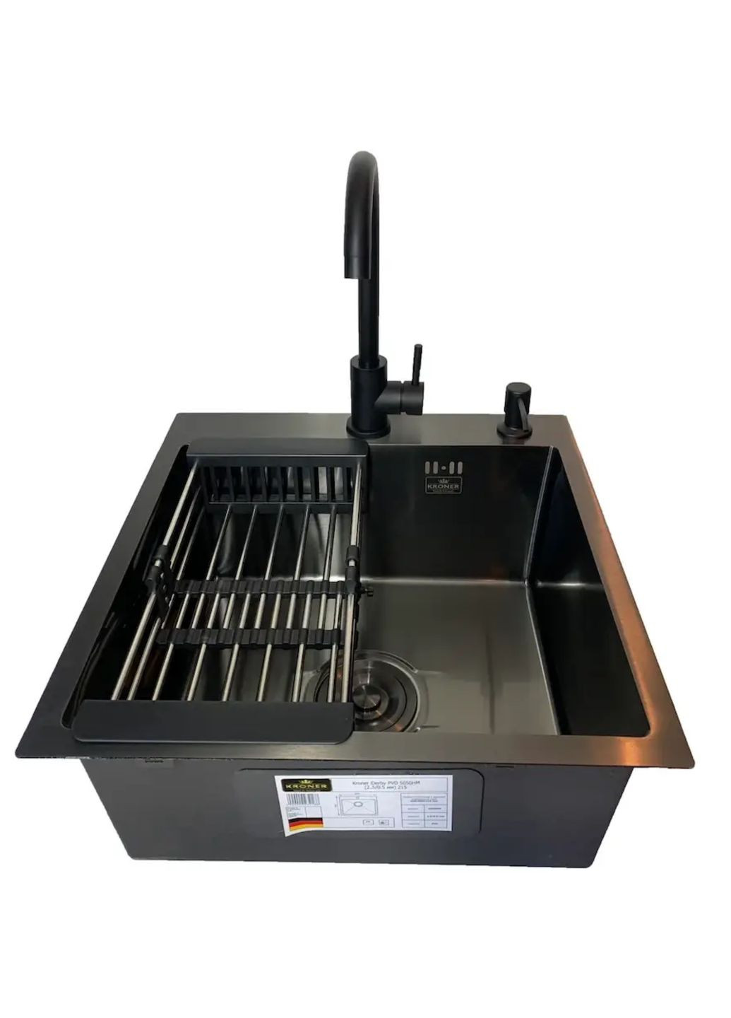 Комплект кухонної мийки KRP Schwarze - 5050HM PVD Kroner (336938174)