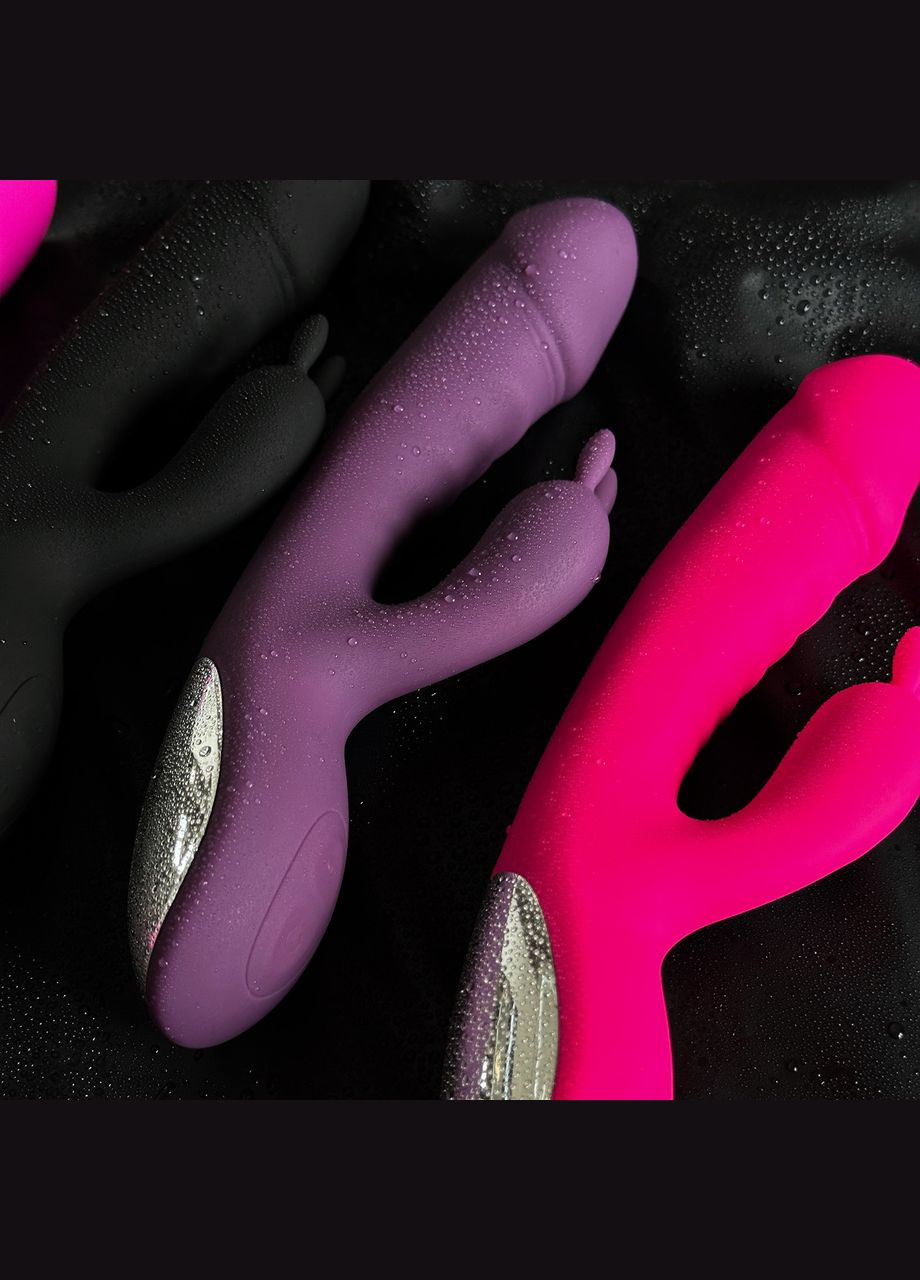 Жіночий подвійний вібратор кролик чорний стимулятор клітора і точки G No Brand (339092240)