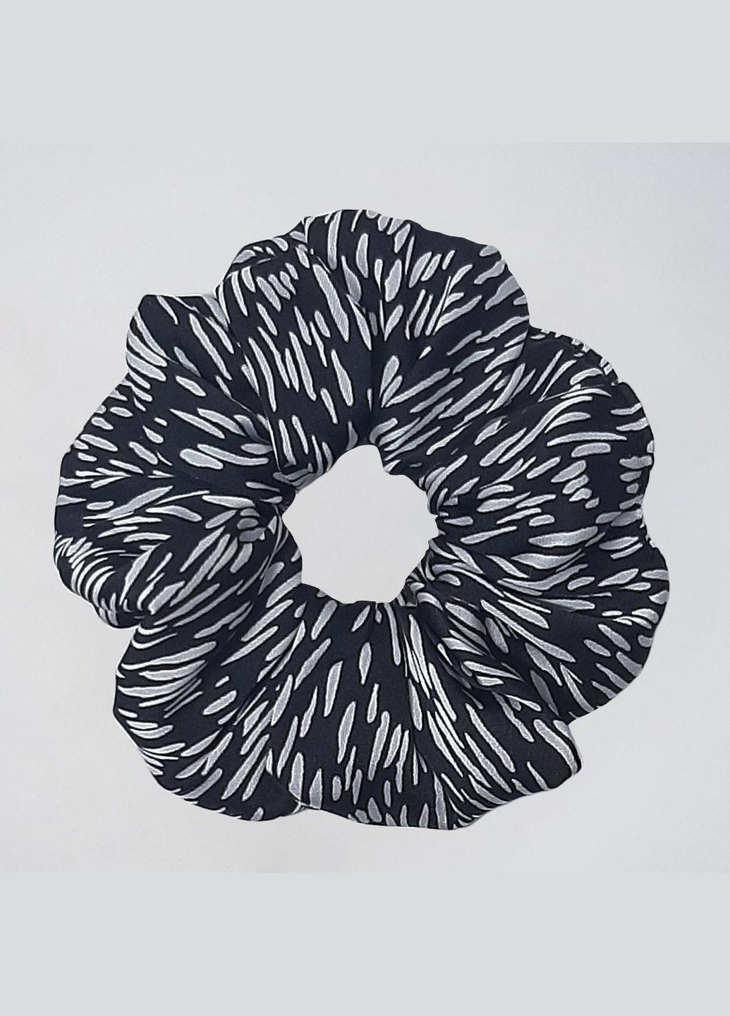 Набір резинок для волосся - Скранчі - 3 резинки з шовка-сатина чорно-білі InRed (306437374)