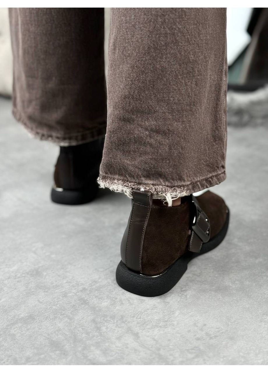 Helen Демісезонні шкіряні туфлі коричневий з натуральна замша, натуральна шкіра, україна — демісезон (363058456)