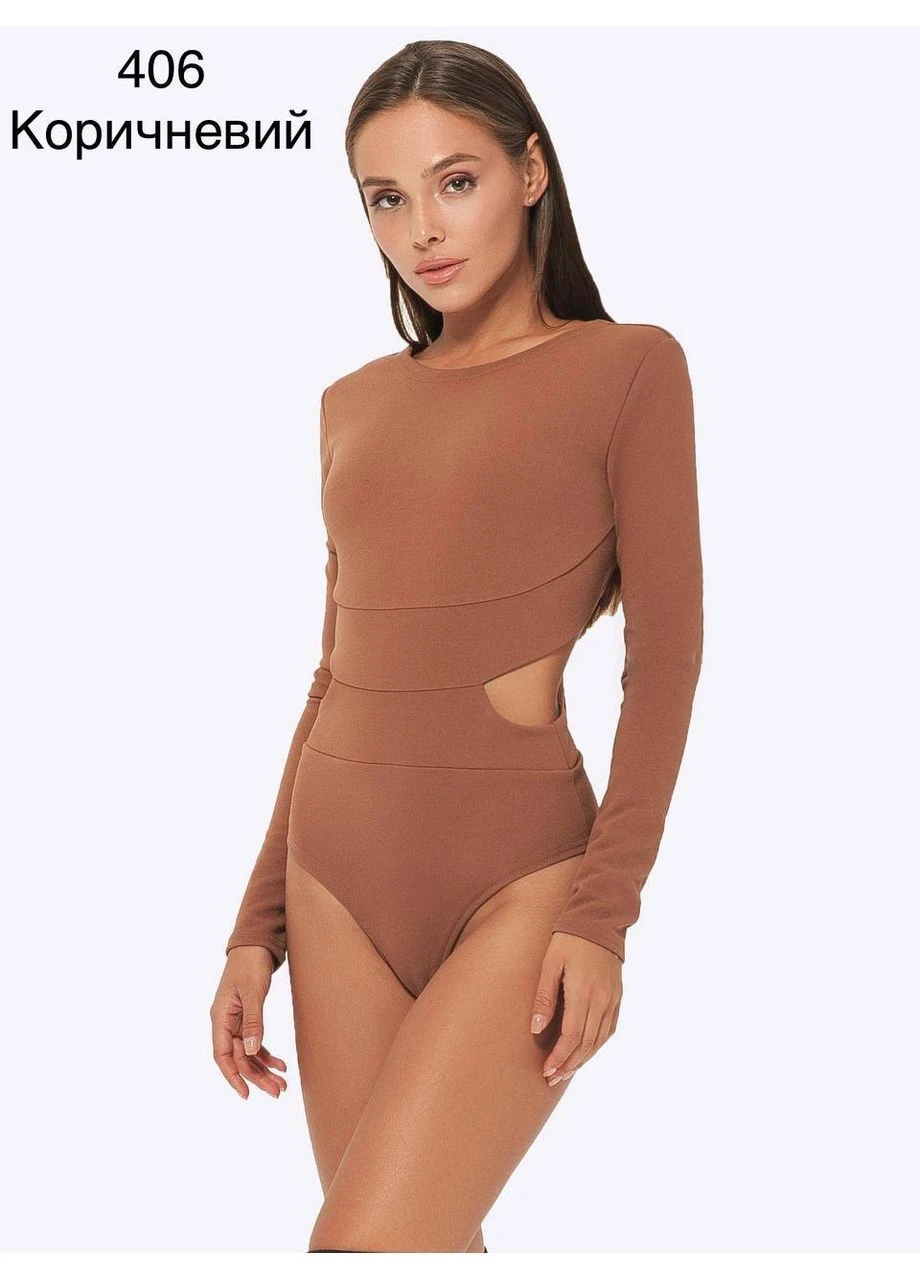 Жіноче боді коричневе No Brand (382717251)