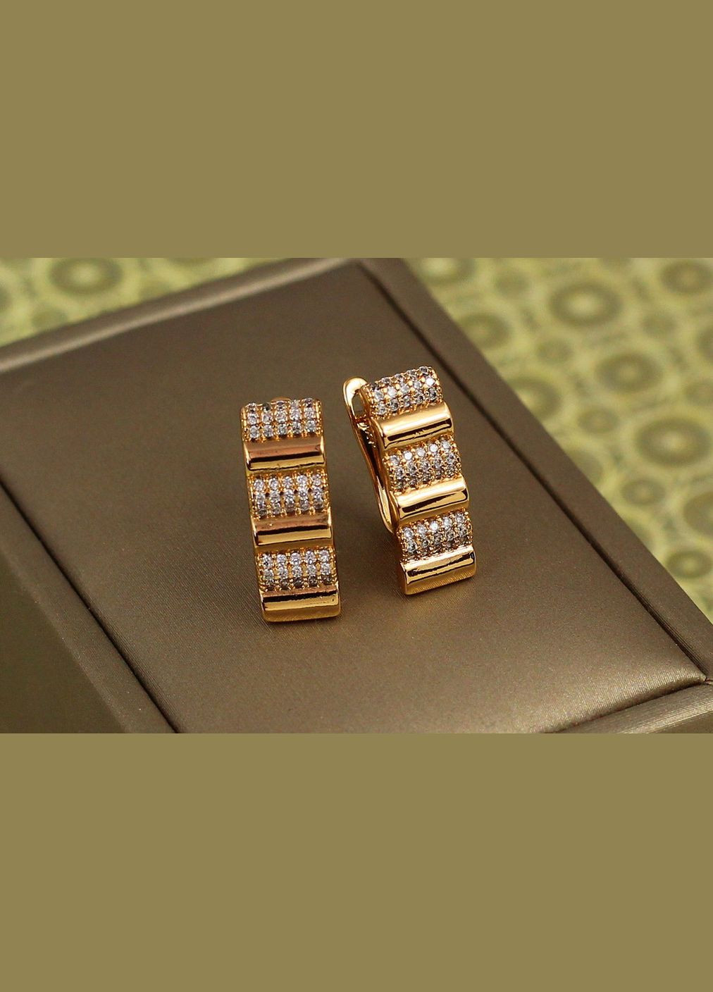 Серьги Гармошка 1,8 см золотистые Xuping Jewelry (316433017)