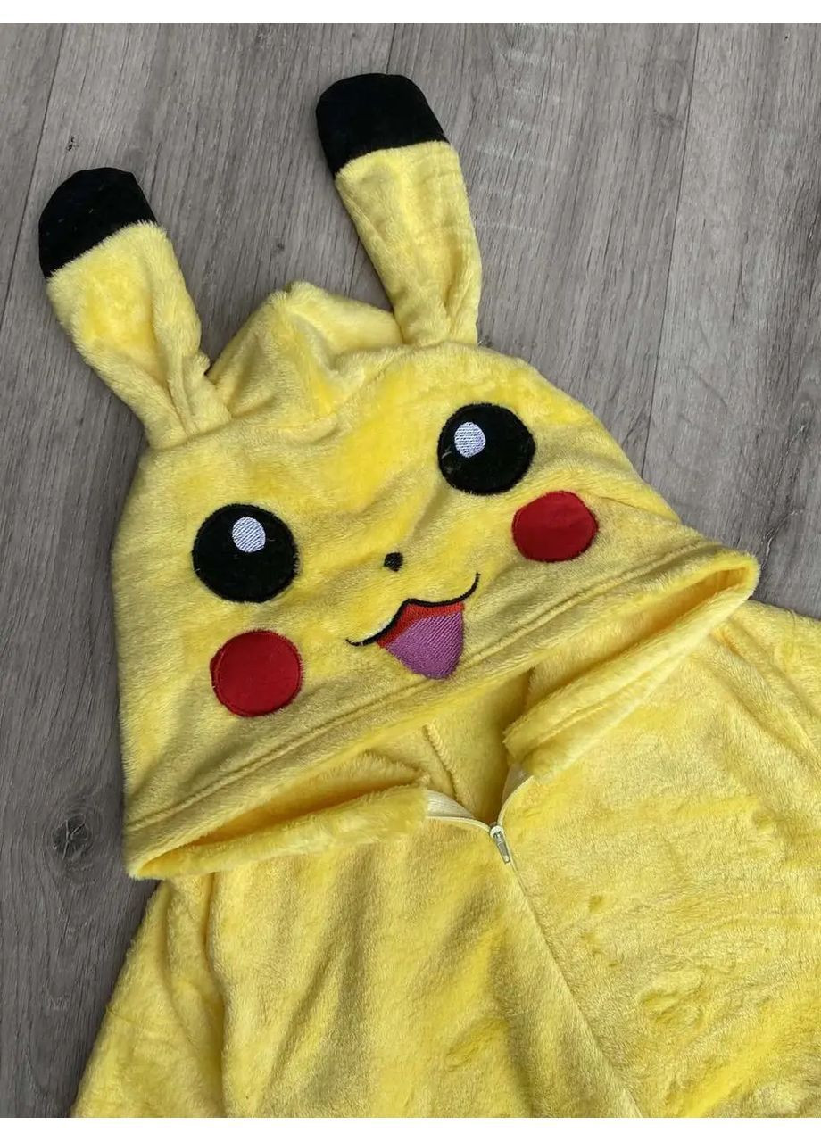 Уютный детский кигуруми Пикачу с капюшоном и ушками No Brand (362604236)