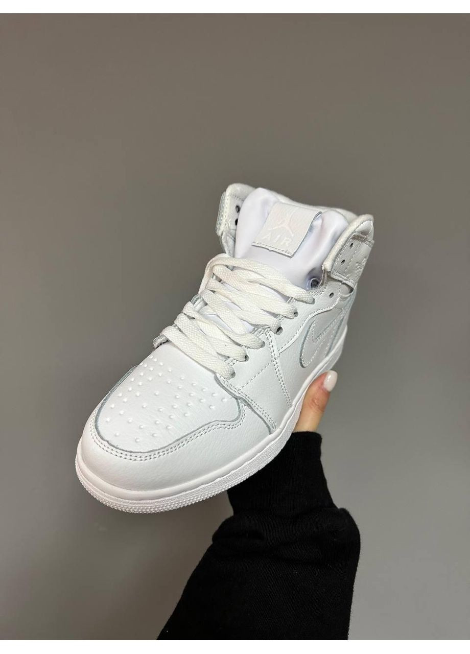 Білі Зимовий кросівки чоловічі nike air jordan 1 high white fur найк аір джордан No Brand
