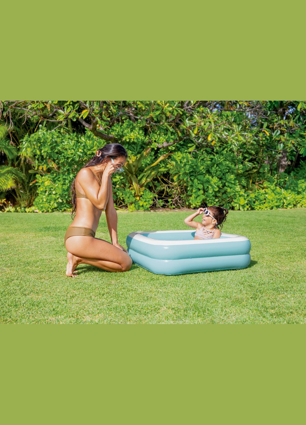 Басейн для купання,, 86 см, надувне дно, Синій Intex (344521083)