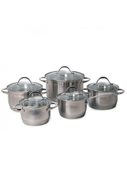 Набір посуду з неіржавкої сталі 10 предметів (1.8 л, 2.3 л, 3.3 л, 5.5 л) KM-4710S Kamille (346600506)