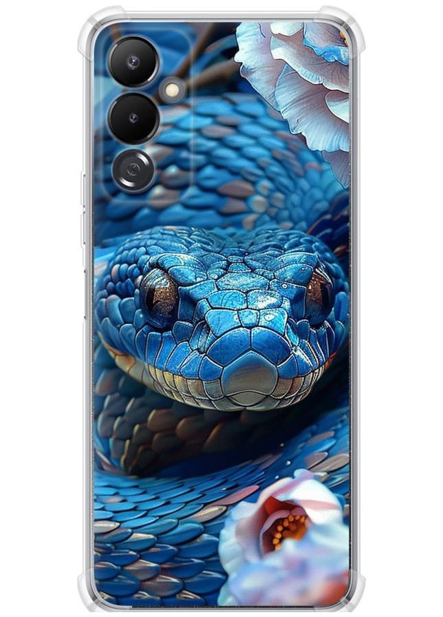 Силіконовий протиударний с посиленими кутами чохол 'Blue Snake' для Endorphone Tecno Pova 4 LG7n (287273295)