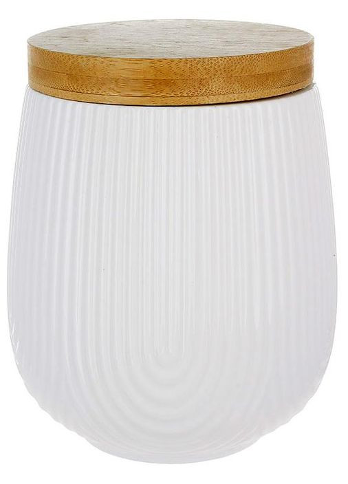 Банку Nouvelle Home Naturel 900мл порцелянова для сипучих продуктів з бамбуковою кришкою контейнер для зберігання BonaDi (368991571)