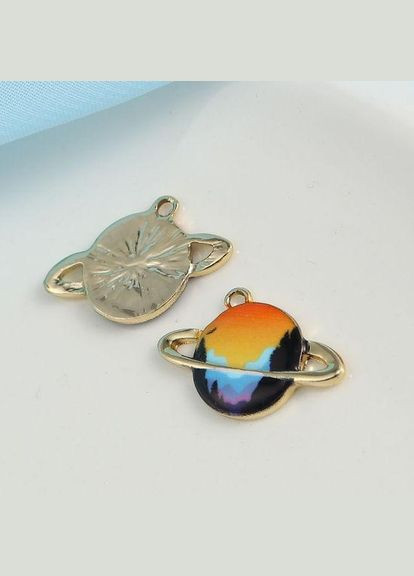 Підвіска Кулон планета с астероїдним поясом Золотистий 24 мм x 16 мм Finding (328942971)