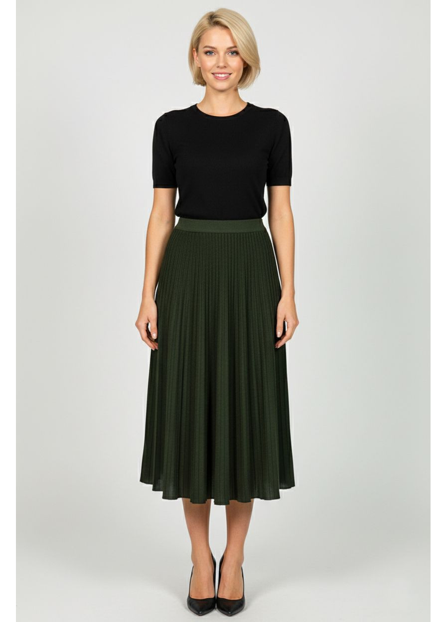 Трикотажна двостороння спідниця міді Смарагдовий Forza Viva (336213970)