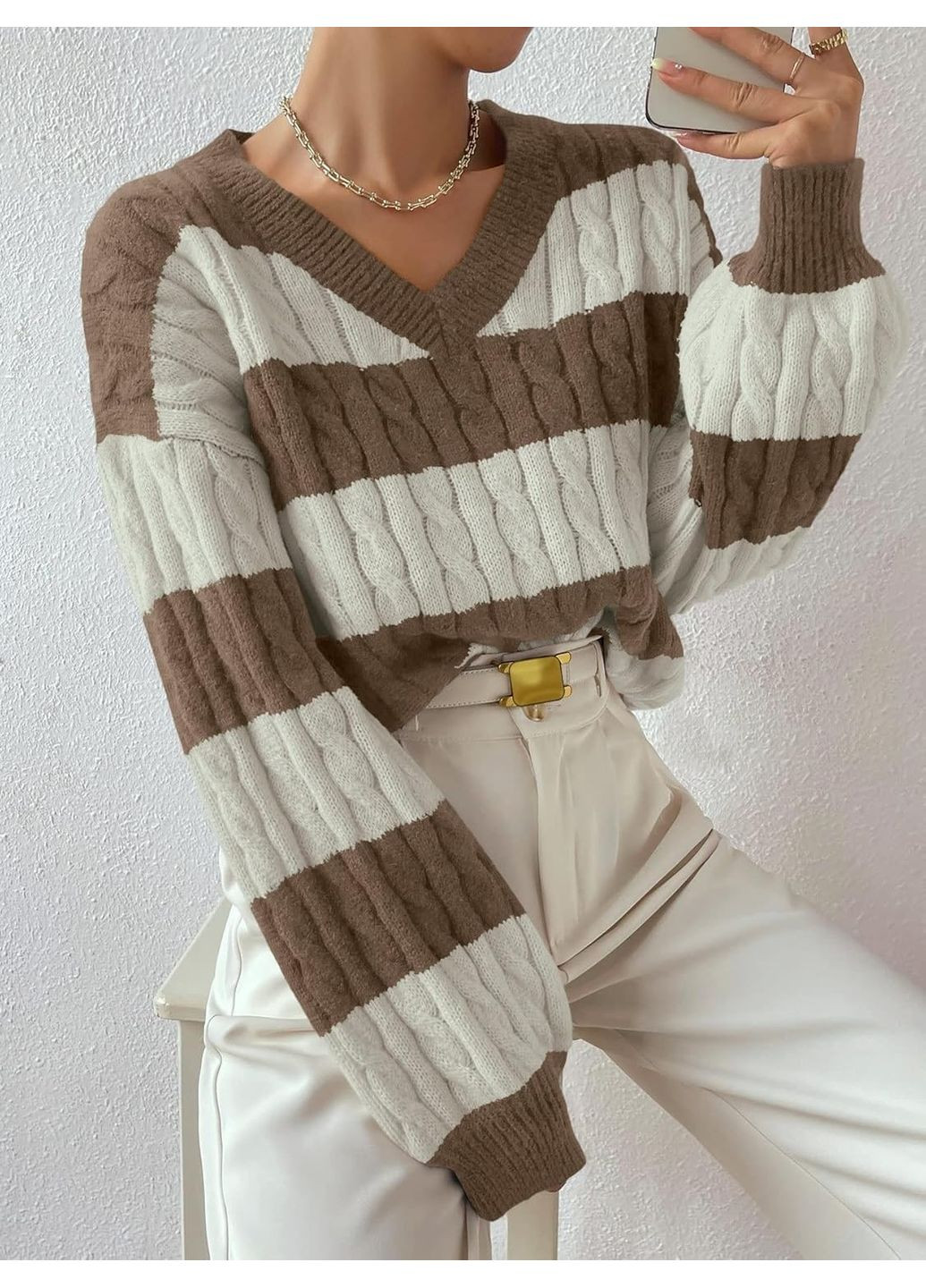 Коричневий демісезонний светр SHEIN