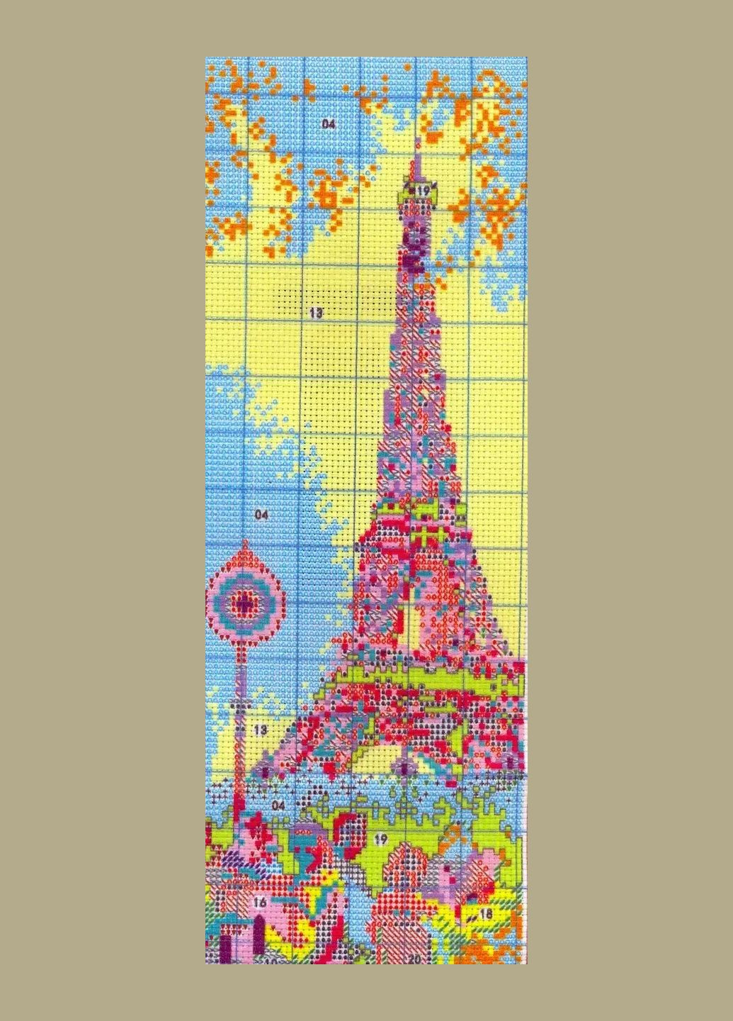 Набор для вышивания по нанесённой на канву схеме"Paris tower". AIDA 14CT printed 16*38 см Joy Sunday (313612825)