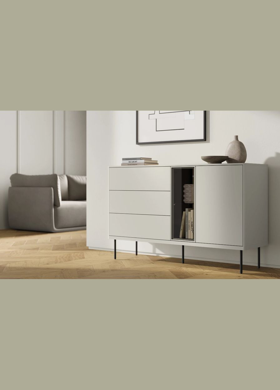 Комод 1д3ш1в Epiro 1340x410x830 кашемир с подсветкой LENART (356683963)