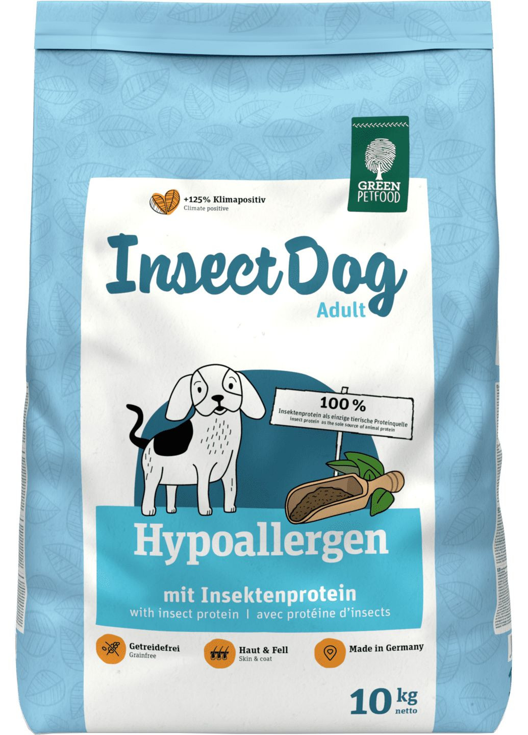 Сухий корм гіпоалергенний для дорослих собак InsectDog Hypoallergen 10 кг (4032254748069) Green Petfood (279573443)