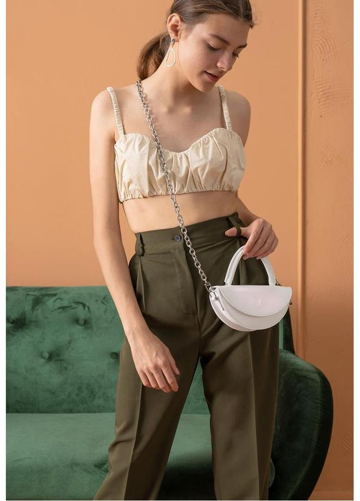 Жіноча шкіряна міні-сумка Сhris micro біла The Wings (348358757)