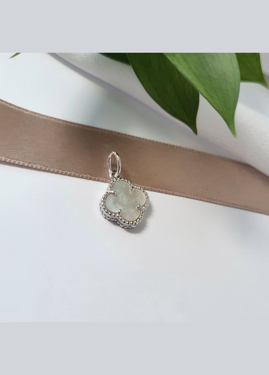 Срібна Підвіска кулон Квітка з перламутром срібло 925 проби покрито родієм пк2п/1024 1.50г No Brand (306741494)