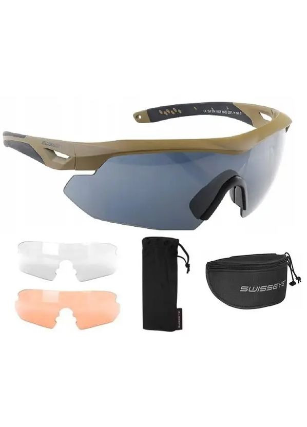 Окуляри Балістичні SWISS EYE тактичні Із змінними лінзами TACT BRILLE SWISS EYE NIGHTHAWK COYOTE (15624635) 40292 Mil-Tec (292132352)