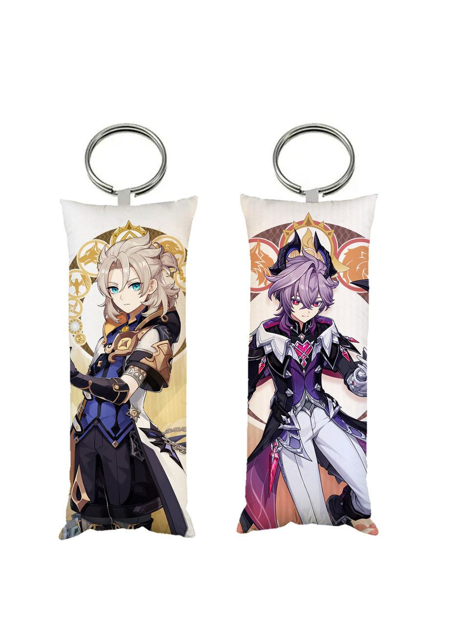 Брелок мини-дакимакура Дурин и Альбедо Геншин импакт Genshin Impact двухсторонний 4х10 см (br0553) No Brand (366546641)