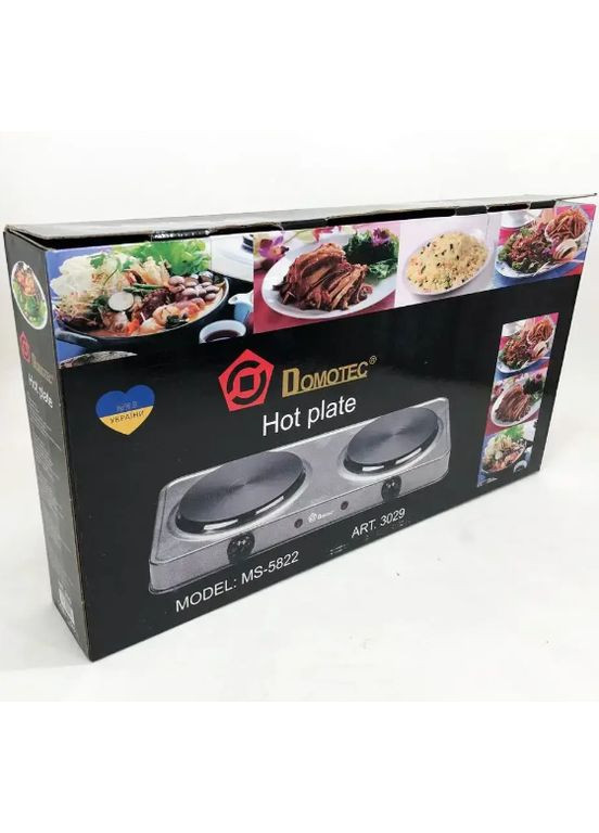 Электроплита MS-5822 — дисковая настольная плита на 2 конфорки, 2000 Вт Domotec (363831212)