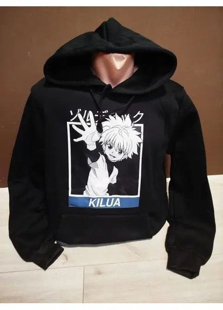 Утеплений батник пайта толстовка для хлопчика підлітка з начосом Аніме Хантер Х Хантер Кіллуа на 13-18 років No Brand (366570988)