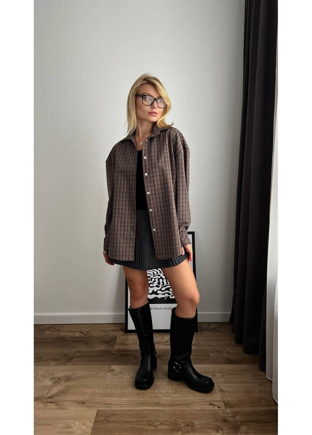 Сорочка Oversized модель 053 Шоколад Україна (355890295)
