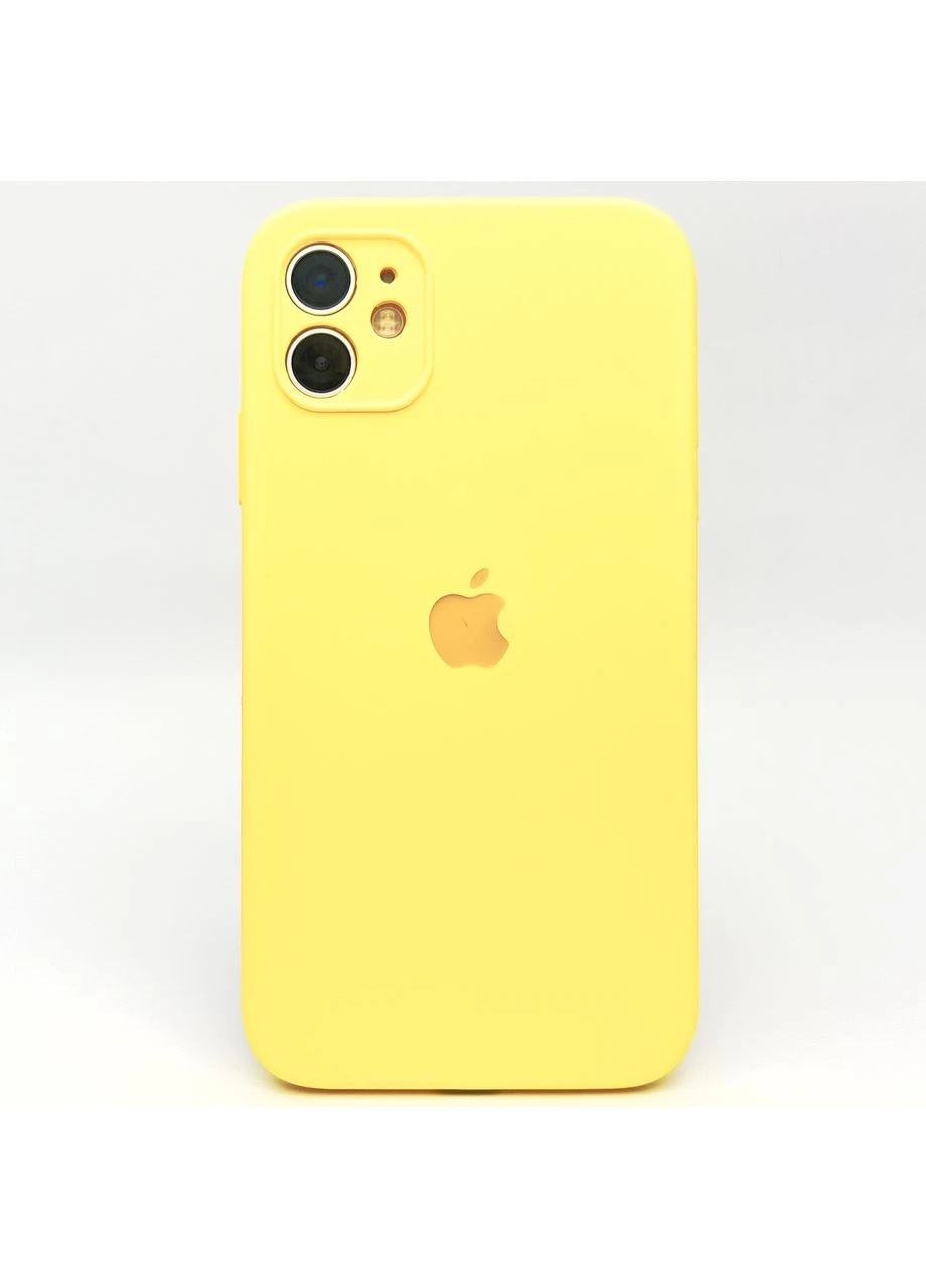 Чехол на iPhone 11 квадратные бортики на айфон 11 full cover full square Yellow Silicone Case (401632788)