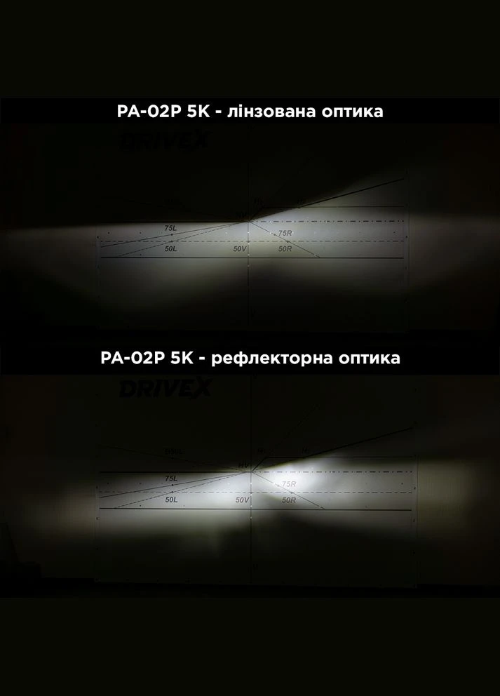LED лампи автомобільні PA-02P 9005 5000K 12W 12V DriveX (333334910)