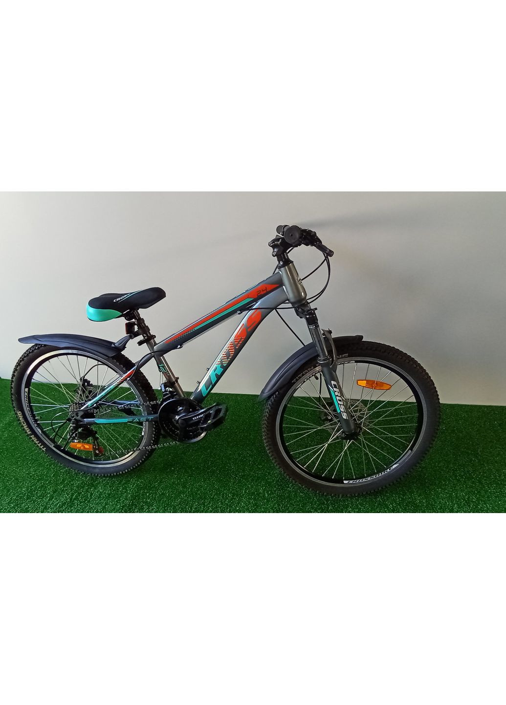 Велосипед Fast 24",рама сталь 12" серо-оранжевый Cross (372113777)