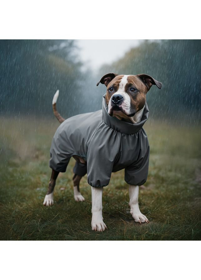 Дождевик для собак WAUDOG Clothes, водонепроницаемый,, В 70-74 см, С 47-50 см, серый Collar (372162077)