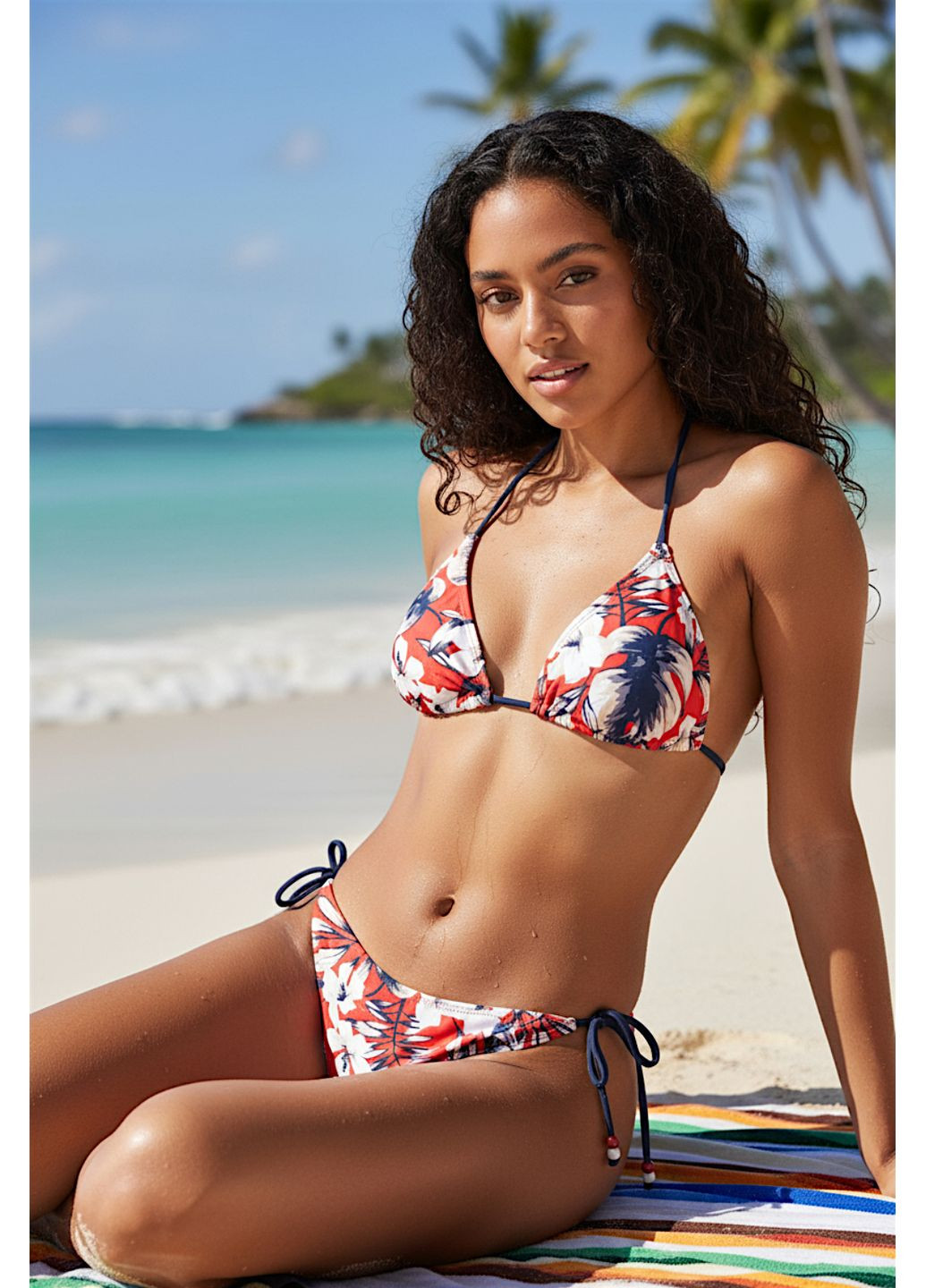 Червоний літній роздільний купальник losan роздільний FS