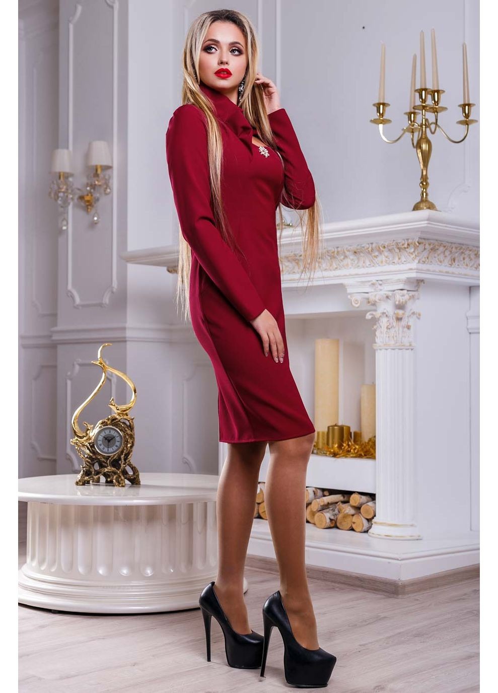 Темно-червона сукня 909.2464 Seventeen
